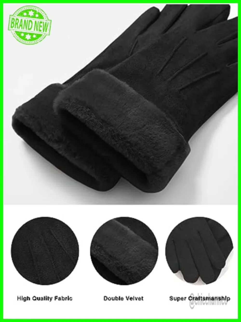 Women's Touch Screen Winter Gloves Fleece Lined Suede